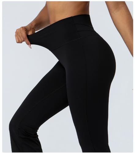 BSLVWG Bootcut Yoga Hosen für Frauen, High Waist ausgestellte Leggings Breites Bein Bottom Gym Casual Work Flare Hosen – Bild 5