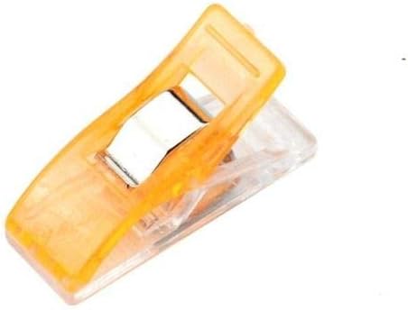 Plastic Clips Multicolor for Sewing Clips,Crafting,Crochet and Knitting。 (Orange, 50 PC)