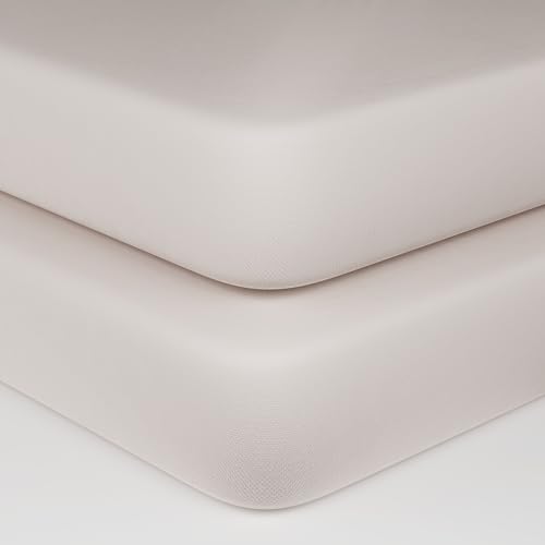 Image of Organic Cotton Fitted Crib Sheets - 100% GOTS Certified Organic Cotton, All-Natural, Dye-Free, Unbleached, Toxic-Free & Breathable Baby Crib Sheets for Standard Crib Mattresses (2 Pack)