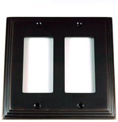 Deco Step Style Oil Rubbed Bronze 2 Gang GFI/Rocker Wall Plate