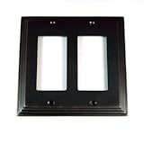 Deco Step Style Oil Rubbed Bronze 2 Gang GFI/Rocker Wall Plate