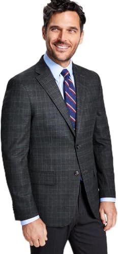 Tommy Hilfiger Men's Modern Fit Plaid Sport Coat Blazer Green Brown 36S