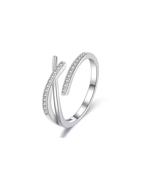 STYLE KRAFT Stylish Women Silver Ring AD Studded Ring for Girls Fashionable Adjustable Finger Ring Bestfriend Sister Gift for Her-image-39