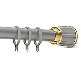 Barra de cortina de tensión ajustable, sin taladro, resistente al óxido, fácil de instalar, barra telescópica para armario, ventana, baño (gris, 7-10 pies)