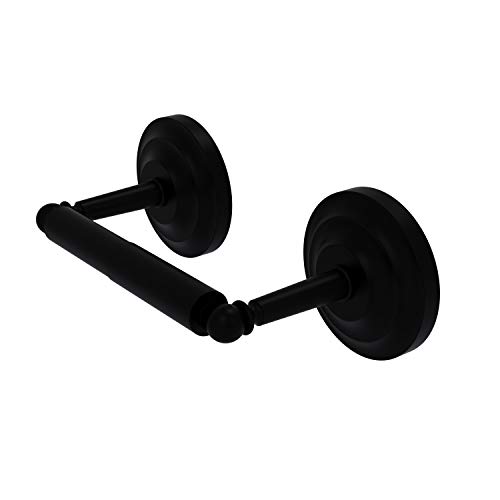 New Product Allied Brass QN-24-BKM Que Collection 2 Post Tissue Toilet Paper Holder, Matte Black
