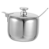 Mobestech Gewürzglas Kanister Aus Edelstahl Zuckerspender Zuckerdosen Fürs Büro Gewürzschale Aus Edelstahl Zuckerschüssel Zuckerdose Mit Deckel Luftdicht Zuckergläser Silver Rostfreier Stahl