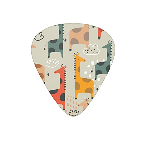 Lot de 12 médiators de guitare avec boîte Motif girafe abstraite Gris - Les Beatles, Paul McCartney, John Lennon, RIngo Starr, George Harrison Lot de 12 médiators de guitare avec boîte Motif girafe abstraite Gris