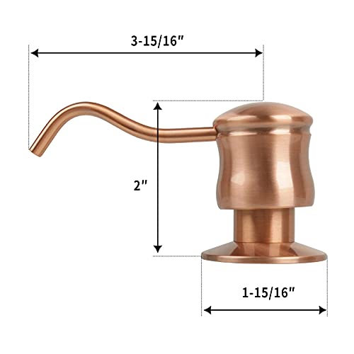 Copper Kitchen Faucet With Soap Dispenser, Single Handle Solid Brass High Arc Pull Down Sprayer Head Kitchen Sink Faucets With Deck Plate Ak415 #TOP7