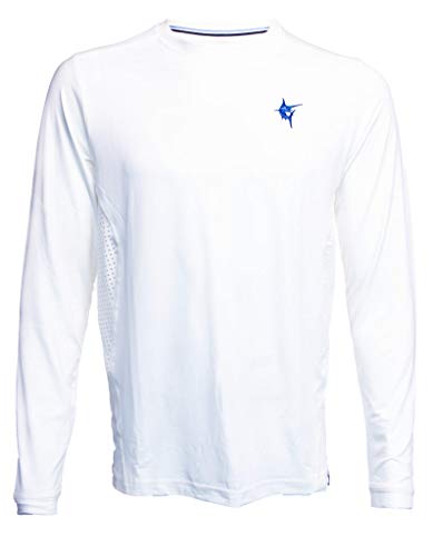 White Water Men’s Grander Long Sleeve Performance Shirt with UV50 Protection-White Large