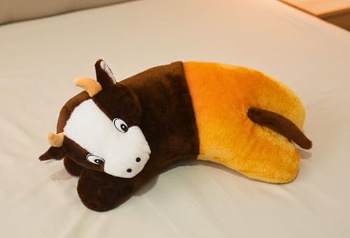 Image of Tickles Bull Soft Stuffed Plush Animal Bolster Pillow Cushion for Kids Boys & Girls Birthday Gift (Size: 40 cm Color: Multicolor)