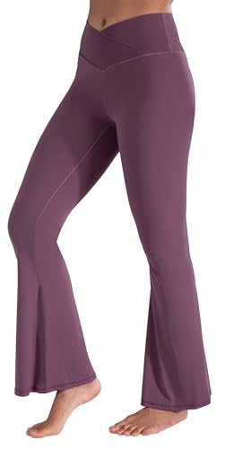 Image of Sunzel Flare Leggings, Crossover Yoga Pants with Tummy Control, High-Waisted and Wide Leg