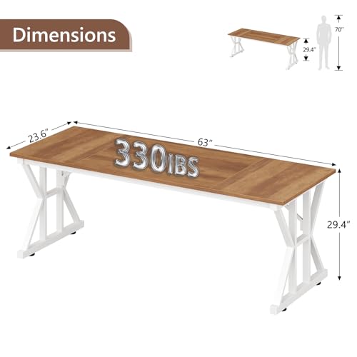 Image of 63 inch Large Computer Desk with Thickened Frame for Home Office, Living Room