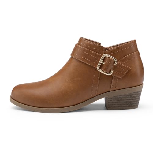 Image of Athlefit Women's Chunky Low Heel Short Ankle Boots