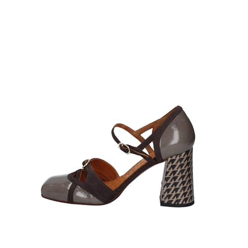 Chie Mihara Mary Jane Obindi de piel brillante gris con tacón alto - CM OBINDI Sucre Gris - Talla, gris, 37 EU