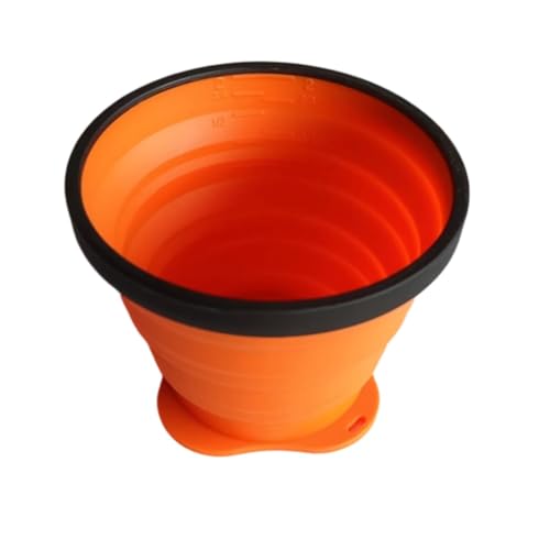 450ml Collapsible Silicone Camping Cup - Portable Foldable Drinking Mug for Outdoor, Hiking & Travel(Orange)