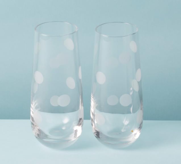 Flûtes sans pied Pearl Place Kate Spade 237 ml lot de 2 verres design pour table de fête