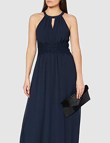 Vila Vrouwelijke maxi-jurk met plooien, halternek - Image 3
