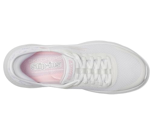 Image of Skechers Women's Go Walk Flex Eva Hands Free Slip-ins, White /Pink, 6