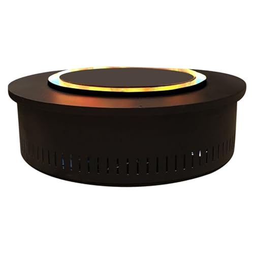 YP YuanPei Cheminée Ronde intégrée avec Flamme simulée 3D en Acier Inoxydable de 500 mm, adaptée à Une Utilisation intérieure/extérieure