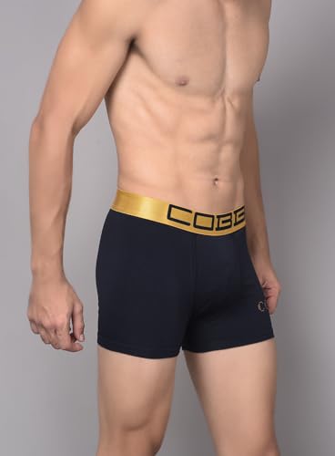 Image of COBB Regular Fit Solid Cotton Premium Trunks for Men Stretchy Fabric, Antibacterial and Microfibre Waistband