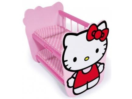 Lits superposés en Bois pour poupées 44,5 x 29 x 40 cm - Set Jouet Fille pour Hello Kitty + 1 Carte Tigre