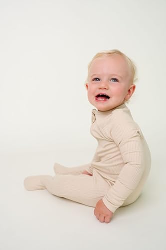 Image of Copper Pearl Baby Zip-Up Footie Pajamas - Soft Stretchy Sleep and Play Footies for Boys and Girls