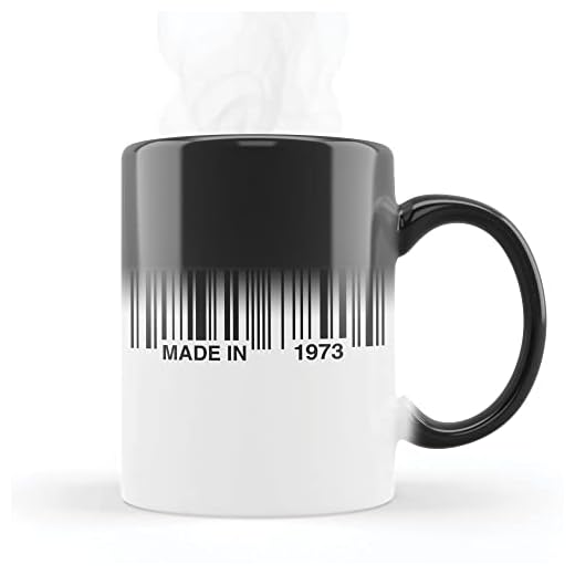 MUG - Magique que cambia de color sensible al calor, termosensible - Cerámica con motivo de cumpleaños, código de barras 1973