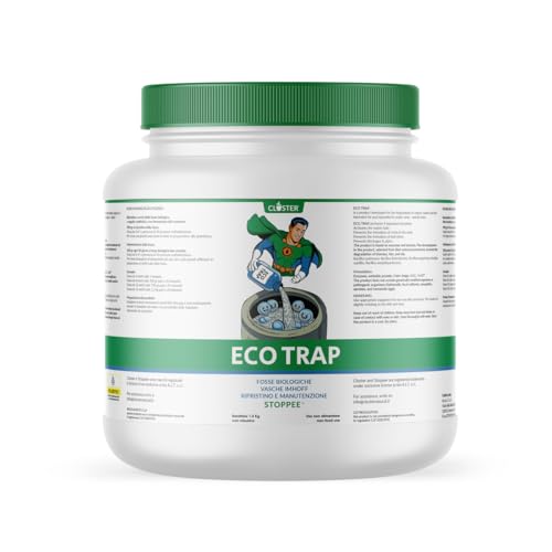 ECOTRAP - Attivatore Fossa Biologica 1,5 KG - Made in Italy -Septic Tank - Enzimi per Fosse Biologiche con Dosatore - Pulizia e Manutenzione Circolare Fosse Settiche, Elimina Cattivi Odori e Ingorghi