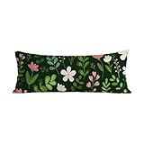Funda de Almohada 50x150 cm Aceituna Protector Almohada 150 cm Cojines Rural Lino Transpirable Cushion Covers Pillow Case con Cremallera Invisible Funda Cojines para Sofa Cama Regalos Mujer G-141