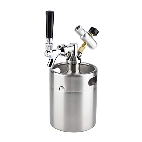JiaQinHe Prevenir 2L del Acero Inoxidable Barril de Cerveza Homebrew Grifo a presión fabricación de la Cerveza Craft Beer Bar Dispensador de Accesorios Más fácil (Color : Silver)