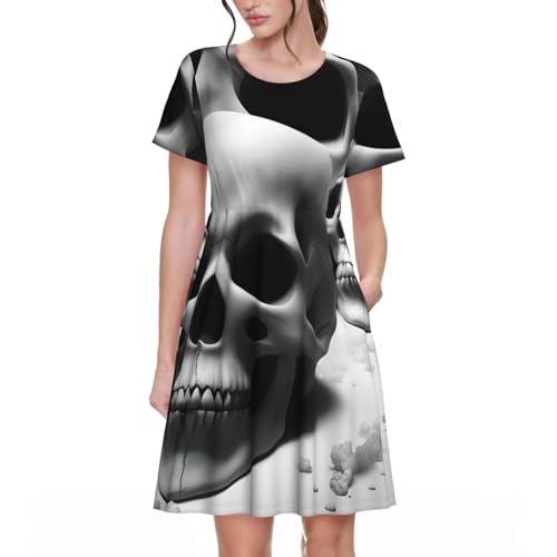 Robe d'été à motif crânes chic et fluide pour vos terrasses ensoleillées