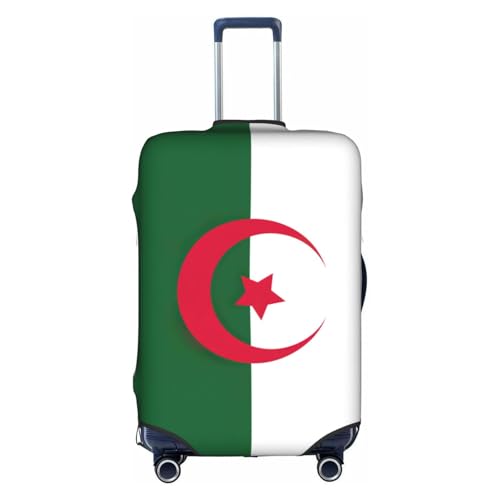 Housse de valise drapeau Algérie blanche taille M pour bagage de 45 à 81 cm