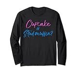 Photo Gallery funny gender reveal family shirts cupcake or stud muffin? maglia a manica