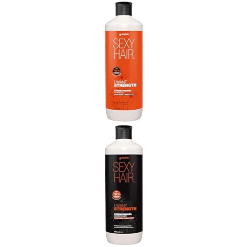 SexyHair I WANT STRENGTH Shampoo/Conditioner | 73% Less Breakage | Safe for Color-Treated Hair | All Hair Types*