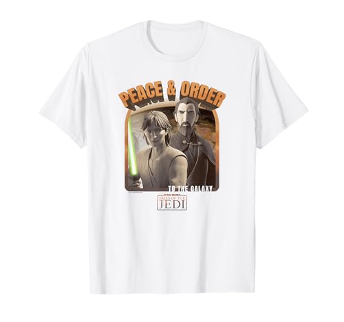 T-shirt Star Wars imprimé Peace Dooku Qui-Gon avec graphisme détaillé