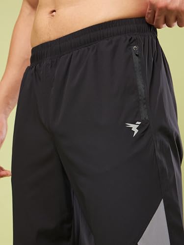 Image of TECHNOSPORT Men's Colorblock Slim Fit Sports Joggers TECHNOLITE Lightweight Active Track Pants Quick Dry Stretch Gym Running Training Fitness Activewear