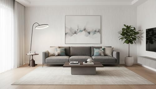 Image of Silver Wave White Self-Adhesive Wallpaper for Walls - Waterproof PVC Vinyl Peel and Stick Wall Stickers for Living Room, Bedroom, Kitchen & Furniture (45 x 300 cm)