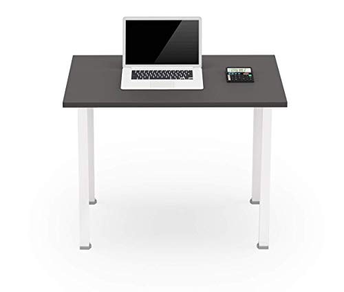 Image of JGS Sheesham Wood and Iron Study Table for Living Room Study Room Bedroom Hall Home Office Wooden Furniture (Grey & White Finish)