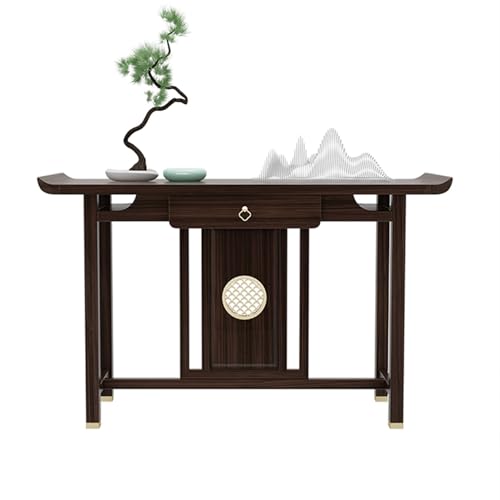 HARELA Mesa Consola Mesa de Entrada de Madera, Mesa de Pasillo Moderna para Entrada, Escritorio con cajón, Mesa Decorativa Estrecha para salón y Pasillo(133cm/52.3in)