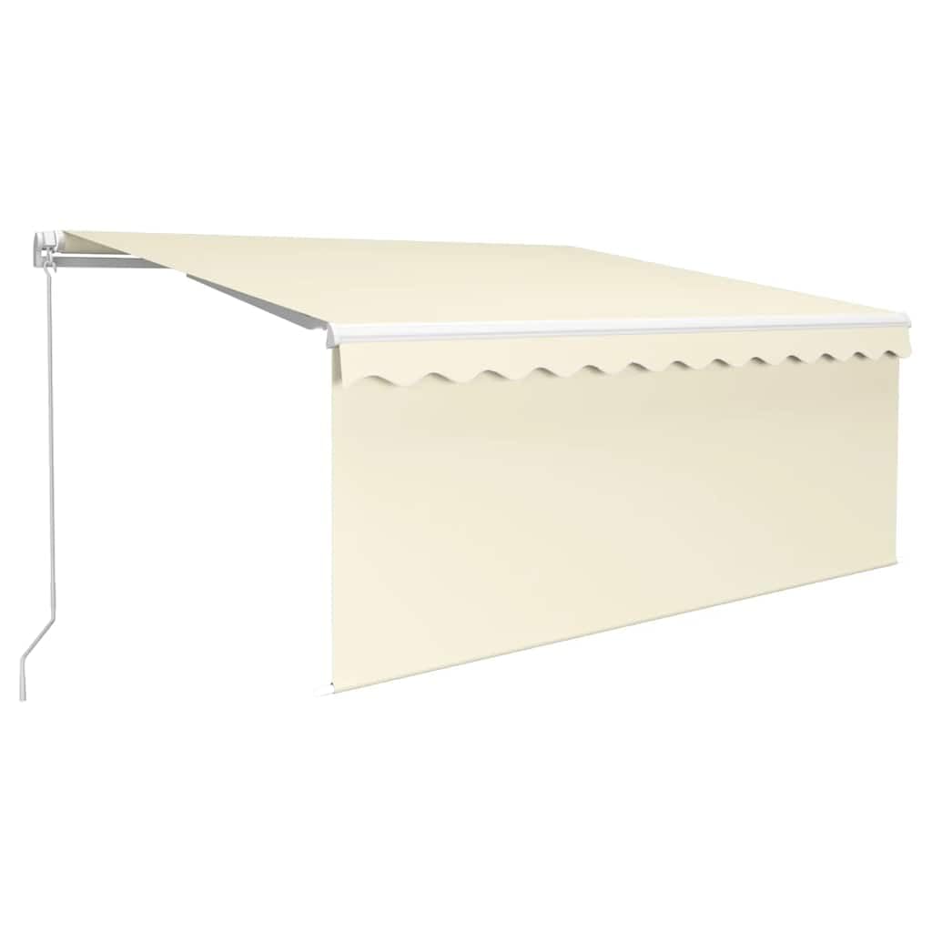 Toldo manual de 3 x 2,5 m, color crema blanco para balcón, terraza, protección solar de aluminio y tejido de poliéster, altura ajustable y diseño robusto para jardín exterior