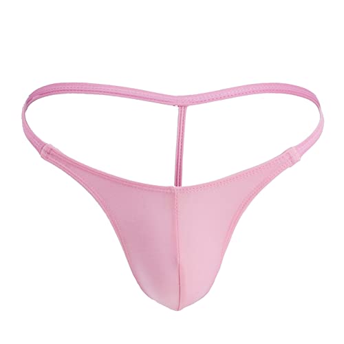 WenMei Men's Swimwear Underwear Hot T-Back Thongs Soft Stretch Men G-string Low Waist Bikini Underwear(Size 26