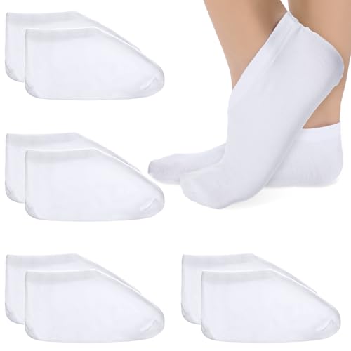 XLIUAX 6 Pairs Moisturizing Socks for Dry Feet, Overnight Lotion Cotton Socks White Moisture...