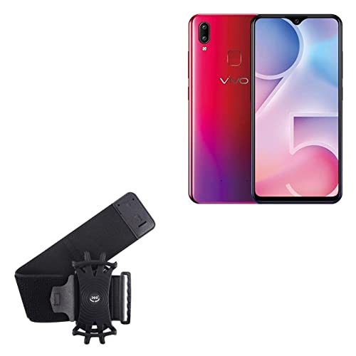 BoxWave Holster Compatible with vivo Y95 - ActiveStretch Sport Armband, Adjustable Armband for Workout and Running - Jet Black