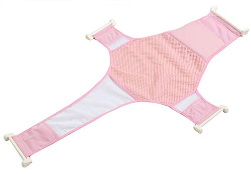 Image of SYGA New Baby Bathtub Mesh Seat Support Sling Net Infant Bath Blue Tub Hammock(Pink)