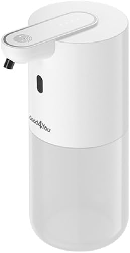 GOOD4YOU Dispensador automático de jabón espumoso, sin contacto, montaje en pared o en la encimera, recargable, jabón ajustable de 4 niveles, sensor