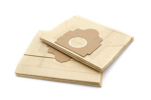 vhbw 10x Staubsaugerbeutel kompatibel mit Moulinex Power Clean 1250 Staubsauger - Papier, 22,5cm x 20,5cm, Sandfarben