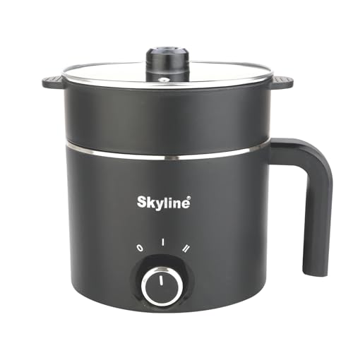 Image of Skyline Multi-Purpose Electric Kettle with Steamer and Egg Boiler, 1.5L, 600W, Temperature Control, VTL-9091 (Black)