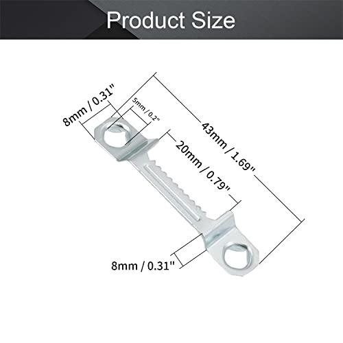 Image of MroMax 100PCS Sawtooth Picture Hangers Iron Picture Hangers 1.69 inch x 0.31 inch Double Hole Picture Frames Hangers for Hanging Clock Paintings Artwork Picture Frame Hook Photos Silver