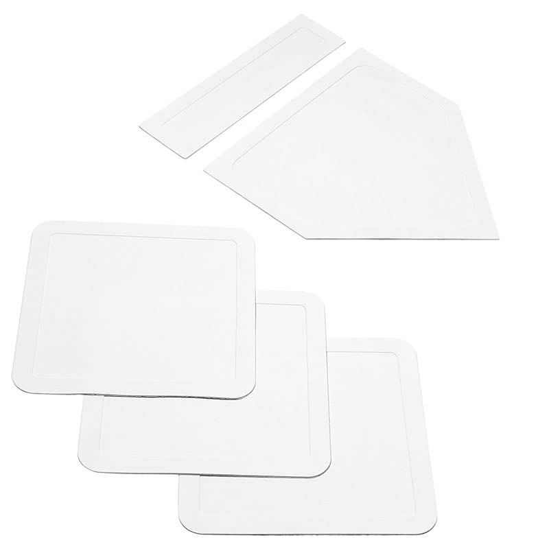 Oeab Baseball & Softball Base Set 5 Piece Rubber Field Bases for Youth & Adults Throw Down Bases for Baseball, Softball, Teeball, Kickball, Backyard,