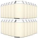 TahoeBay Blank Beer Can Cooler Sleeves (25-Pack) Bulk Sublimation Blanks for Vinyl Plain Collapsible Foam Can Sleeves Coolers for Soda Cans & Bottles Black White Assorted Solid Color (Light Champagne)